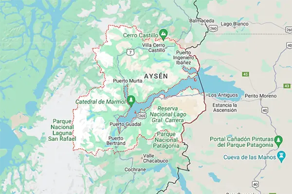 Valle Leones Patagonia Mapa Ubicación